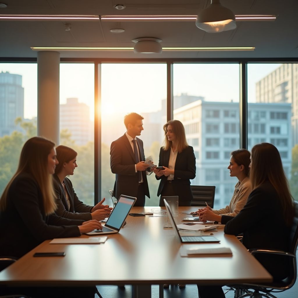 Equipo de consultores en reunión